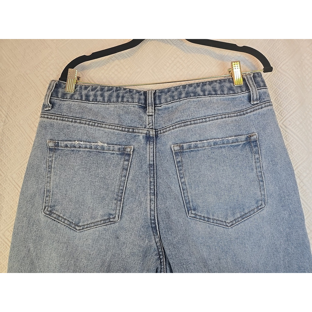 Vervet Size 31 High Rise Distressed Straight Leg Raw Hem Blue Denim Jeans - Picture 10 of 11